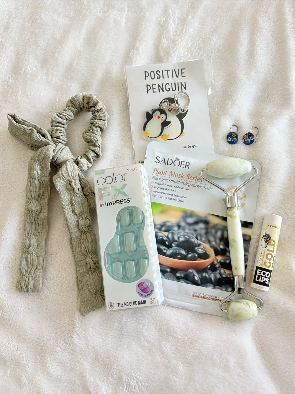 Relaxing Self-Care Bundle w/ imPRESS Press Ons, Earrings, Face Roller, and more!